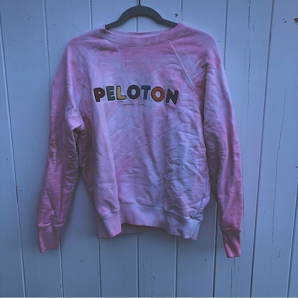 Peloton x Spiritual Gangster Tie Dyed Spell out Sweatshirt Medium - Picture 1 of 7